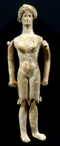 Muñeca infantil con extremidades móviles (plangona) Taller Ático, 430-420 a.C.